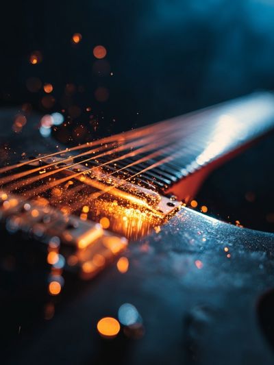 Electric Guitar Close-Up Photography Poster. poster print