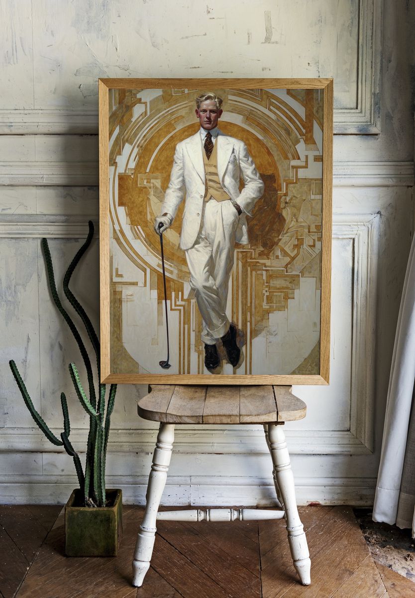 Elegant Gentleman — Vintage Print. — room view 1