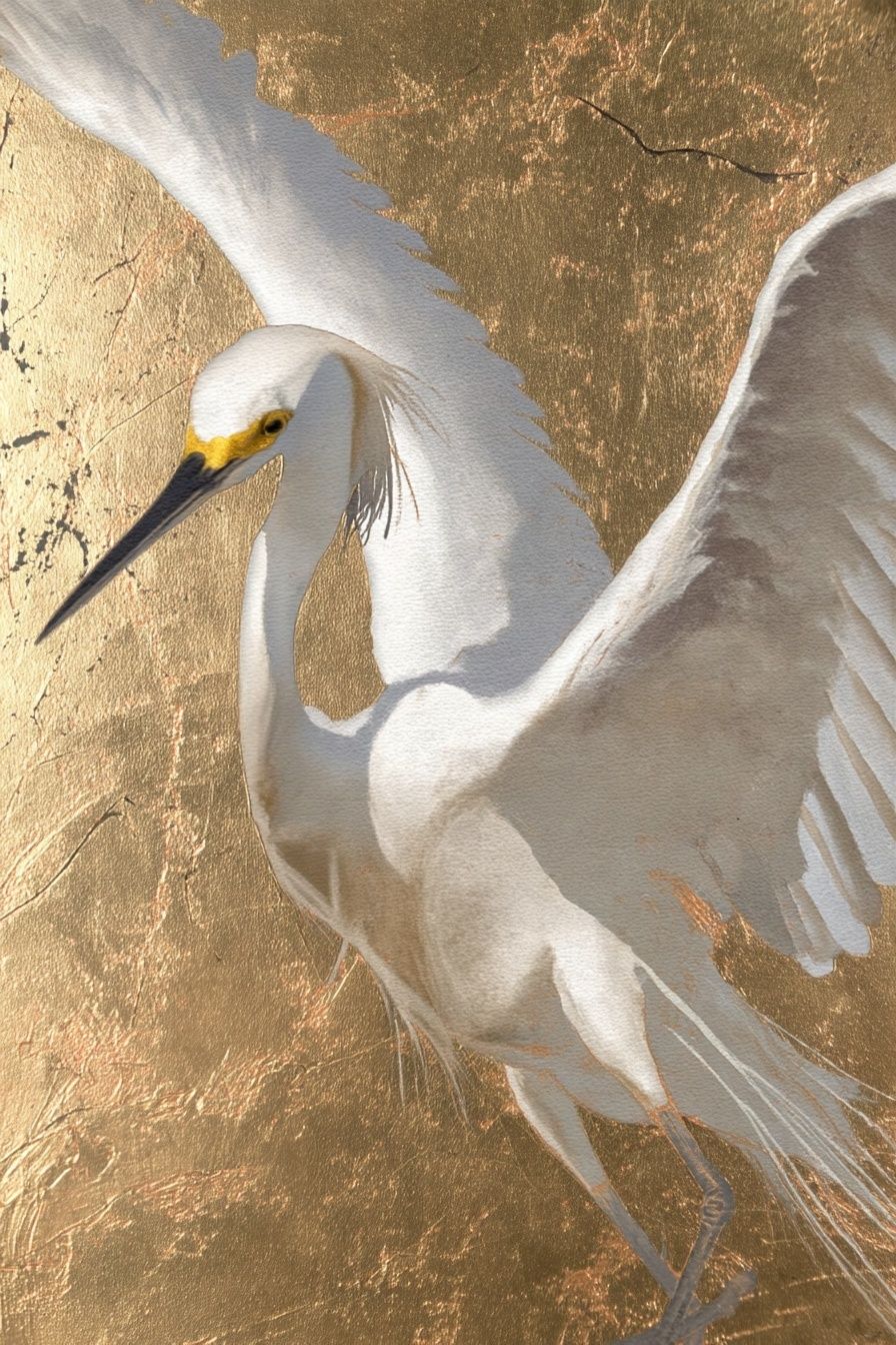 Snowy Egret — Fine Art Print. poster — fine-art art