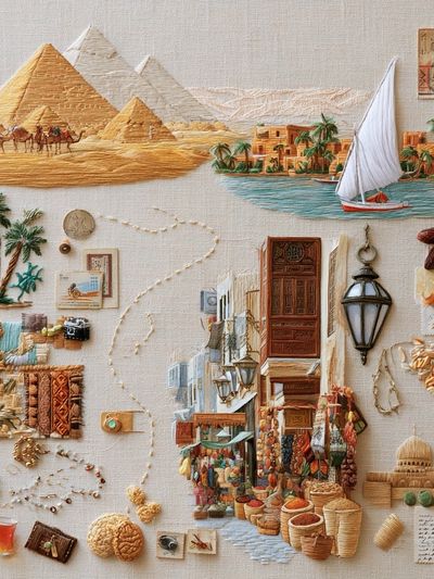 Egypt Travel Collage Poster.