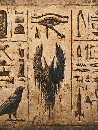 Egyptian Hieroglyphs Illustration Poster. poster