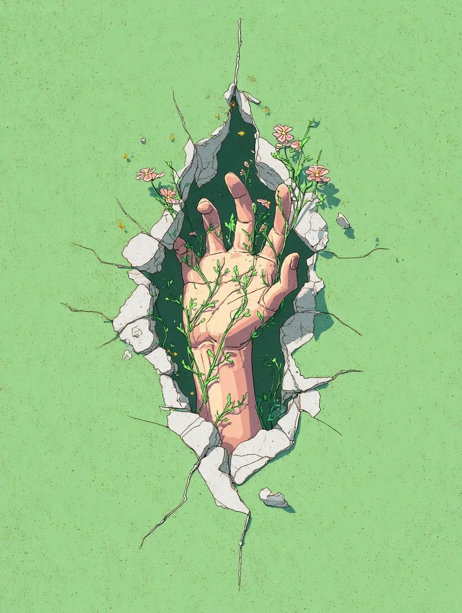 Emerging Hand — Digital Art Print. poster — illustration art