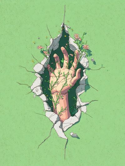 Emerging Hand — Digital Art Print. poster