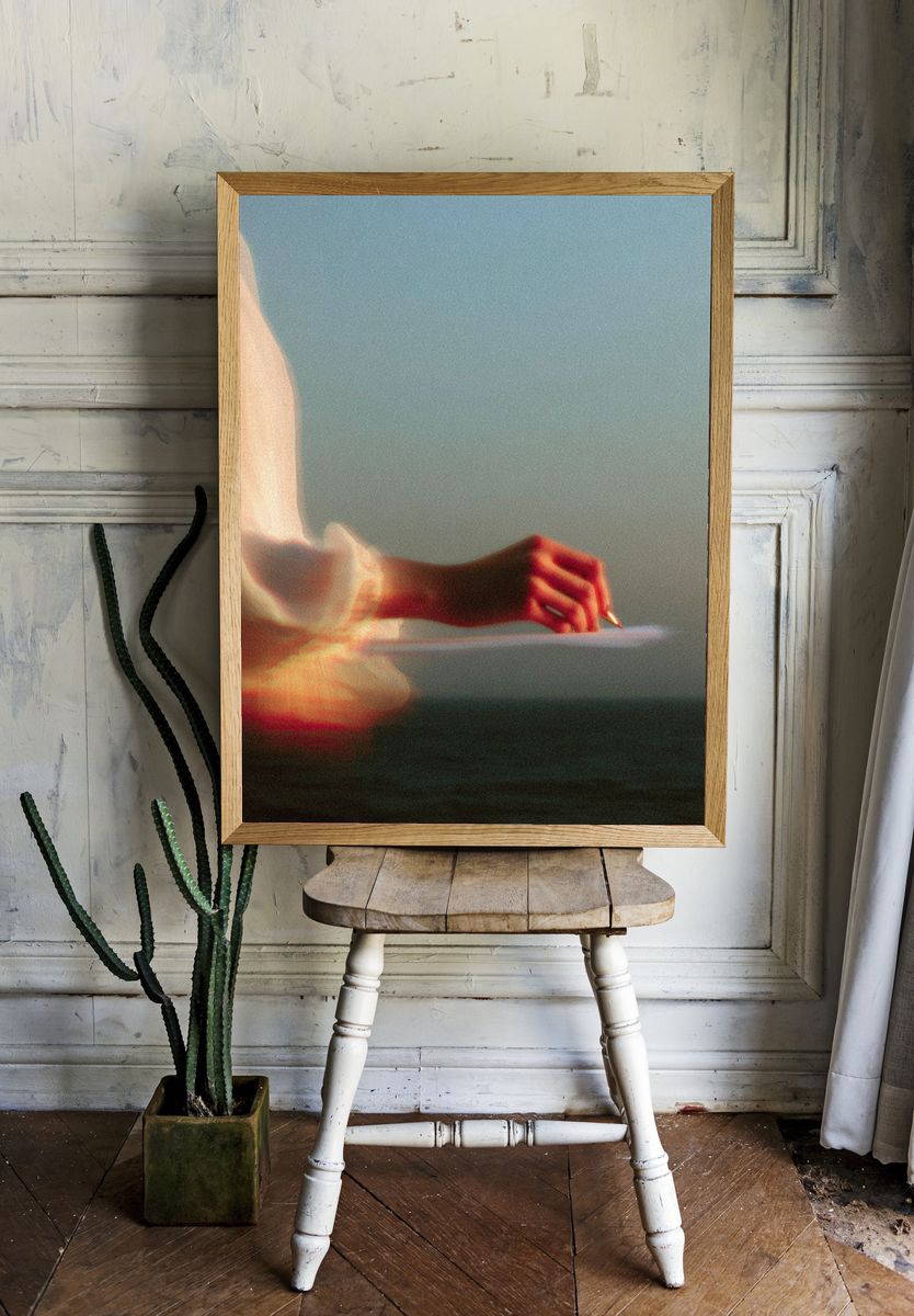 Ethereal Hand Over Water — Fine Art Print. room preview