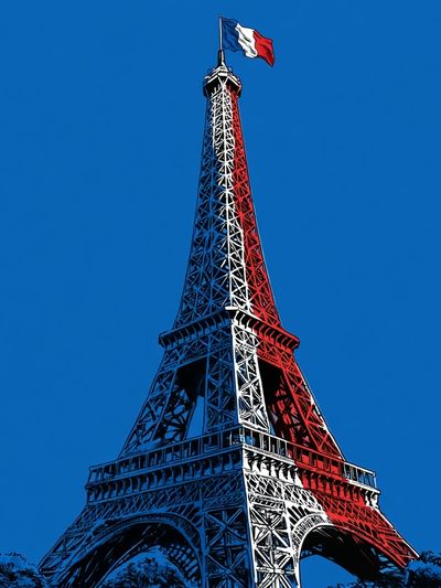 Eiffel Tower Tricolor Illustration Poster. poster