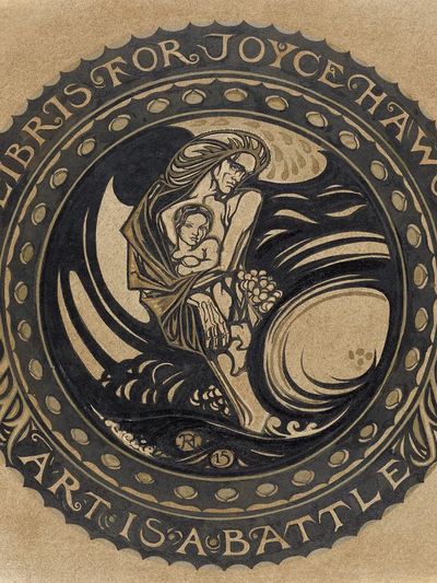 Ex Libris for Joyce Haworth — Art Nouveau Print. poster