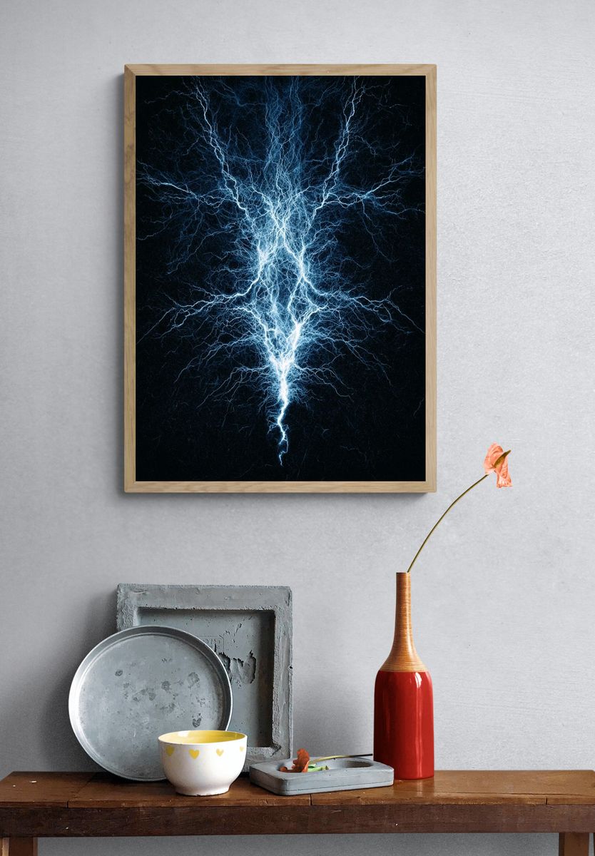 Electric Lightning Abstract Poster. — room view 3