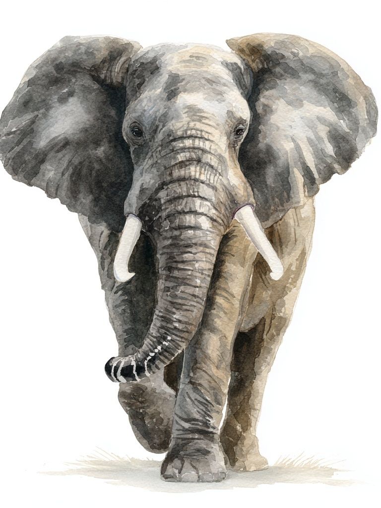 Majestic Elephant — Watercolor Print. poster detail