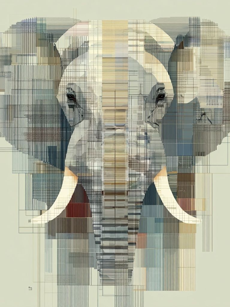 Abstract Elephant Portrait Poster. poster detail