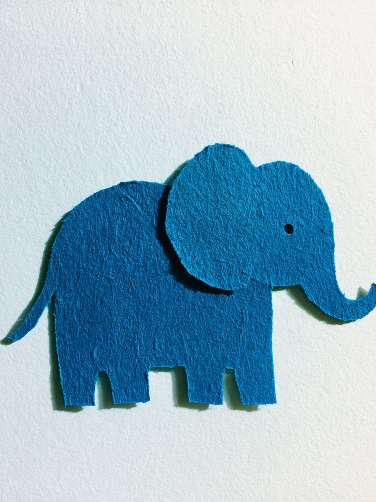 Blue Elephant Cutout Illustration Poster. poster — illustration art