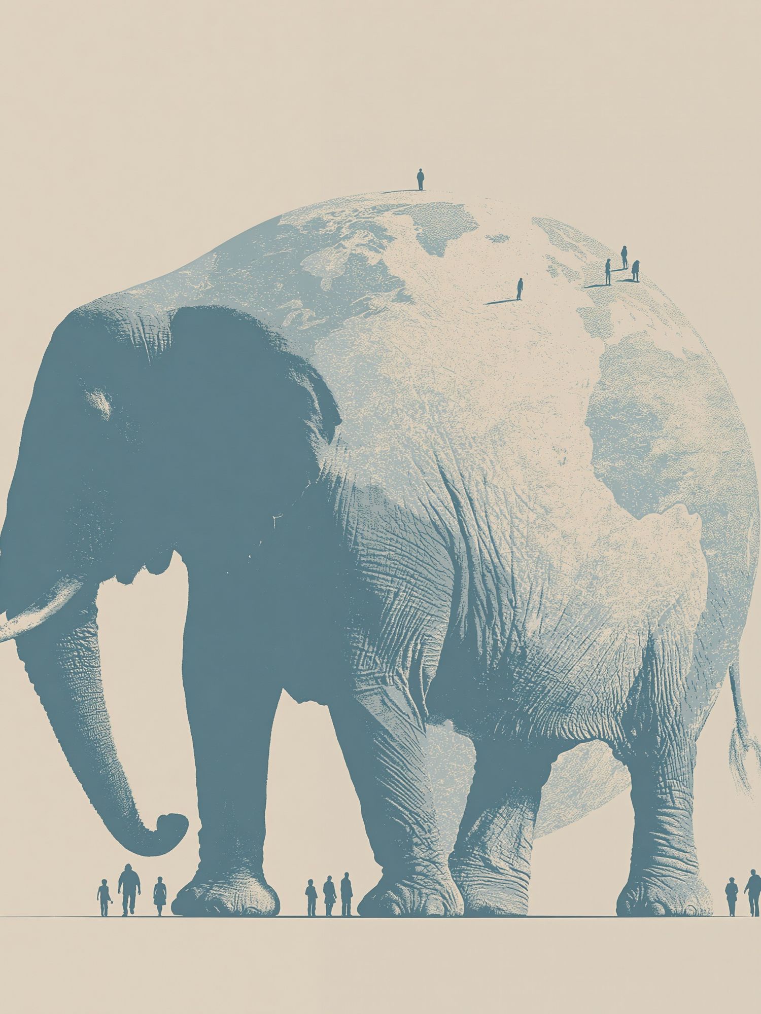 Giant Elephant Silhouette Poster. poster detail