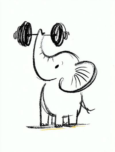 Strong Elephant — Cartoon Print. poster
