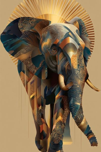 Majestic Elephant — Digital Art Print. poster