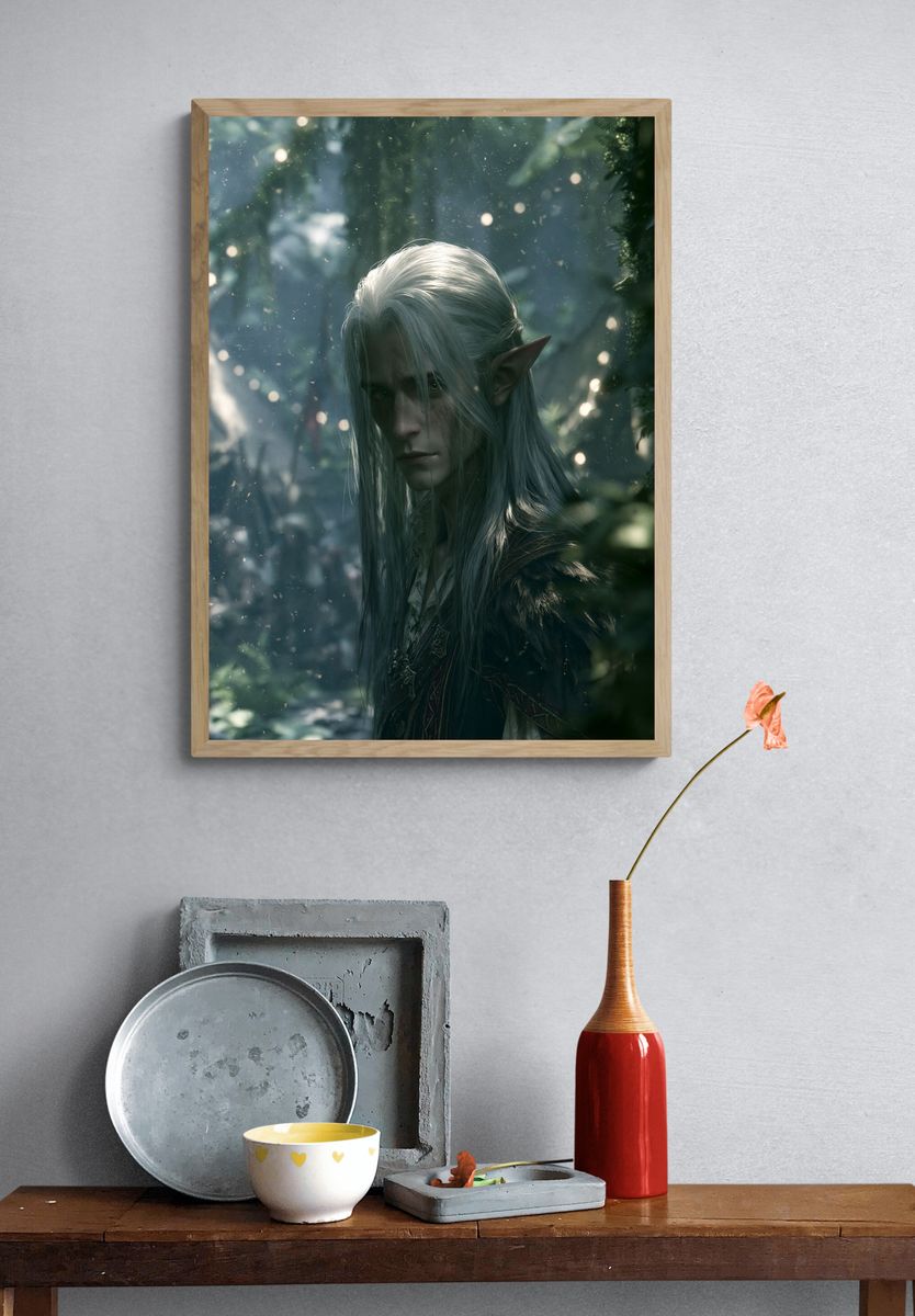 Elven Forest Portrait Print. — room view 3