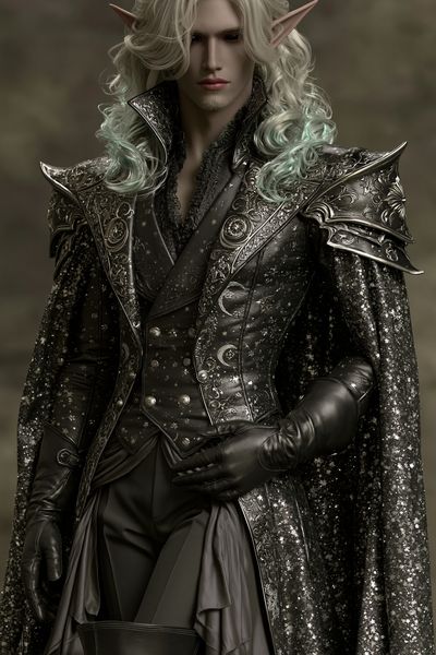 Elven Dark Fantasy Portrait Poster.