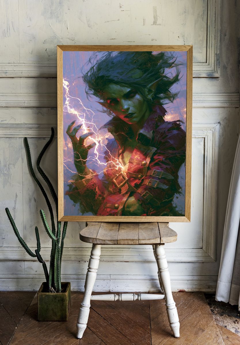 Elf Sorcerer Digital Art Poster. — room view 1