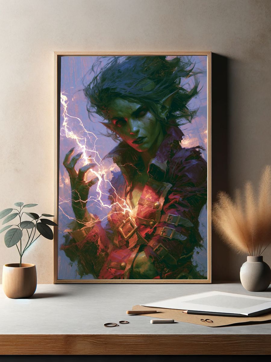 Elf Sorcerer Digital Art Poster. — room view 2