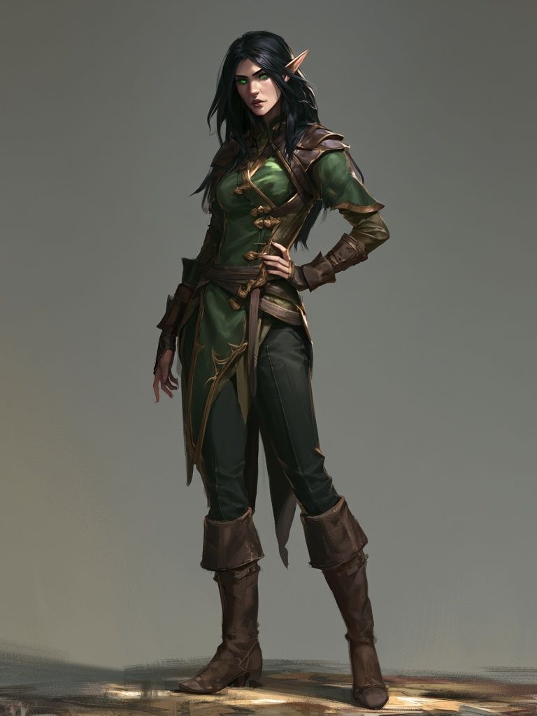 Elven Ranger Digital Art Poster. poster detail