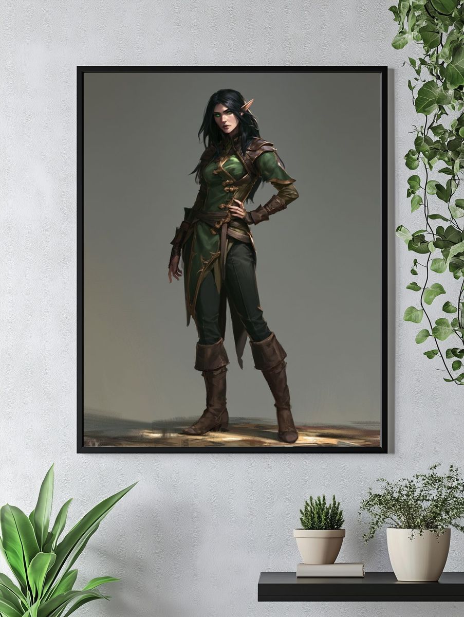 Elven Ranger Digital Art Poster. — room view 4