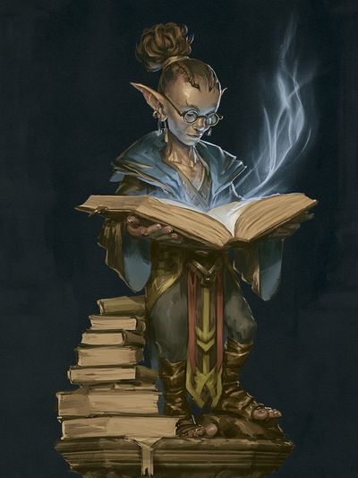 Elf Scholar Fantasy Illustration Poster. poster