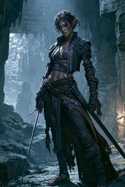 Elf Warrior Fantasy Illustration Poster. poster