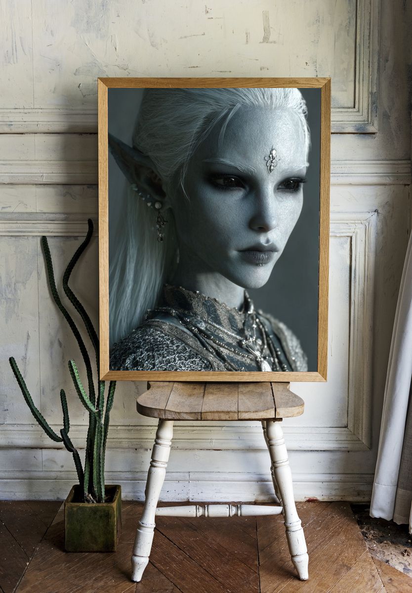Elven Portrait Fantasy Print room preview