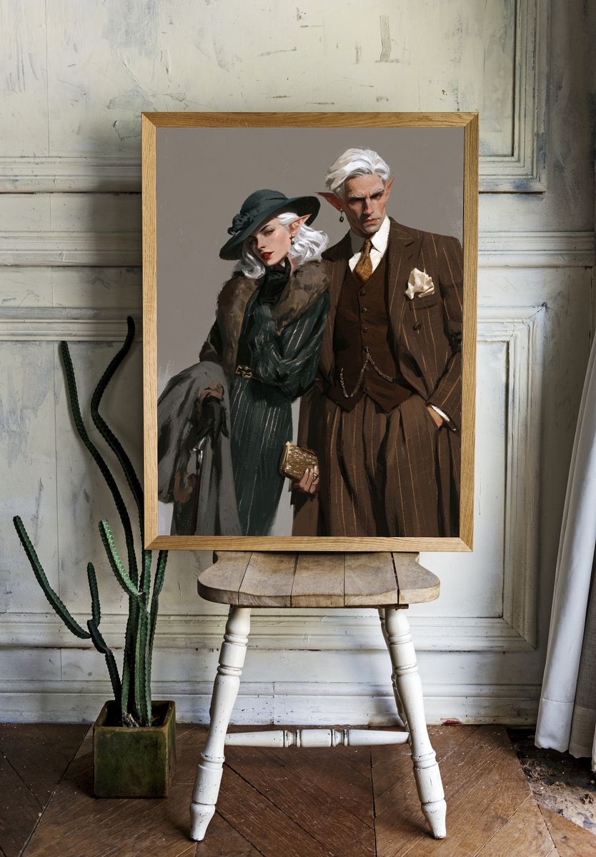 Elven Fashion Portrait Poster. — room view 1