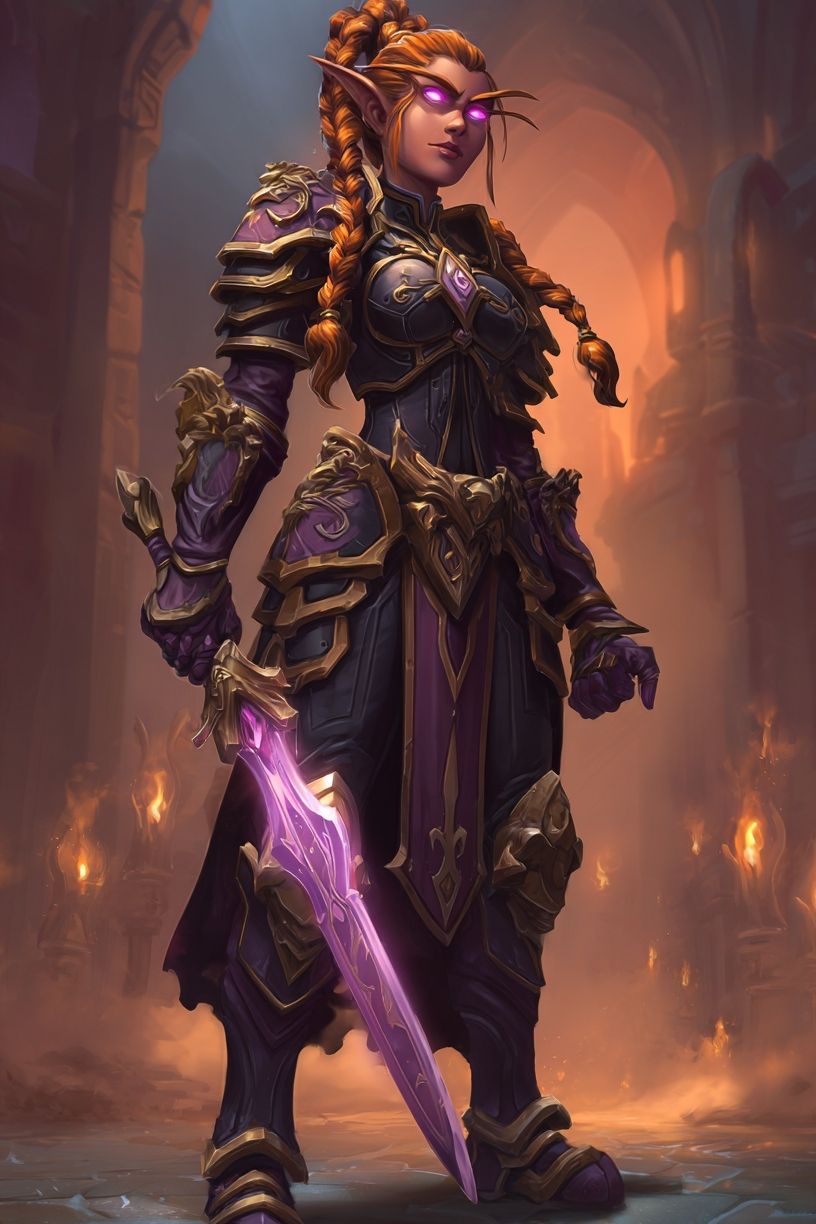 Elf Warrior Fantasy Art Print. poster — illustration art