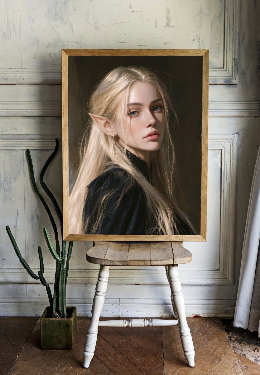 Elf Portrait Photography Poster. — room view 1