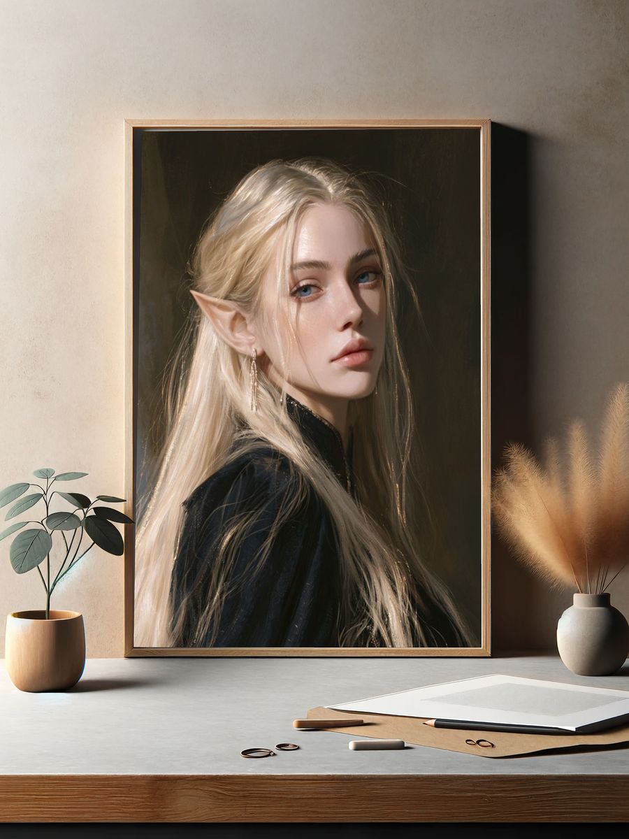 Elf Portrait Photography Poster. — room view 2