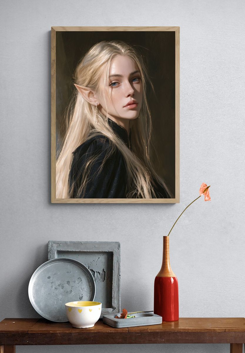 Elf Portrait Photography Poster. — room view 3