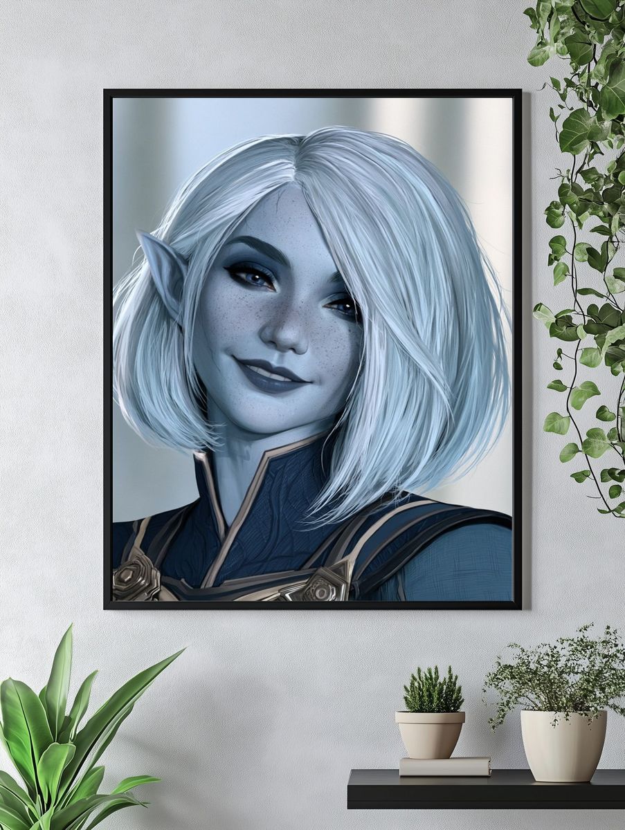 Elf Portrait Digital Art Poster. — room view 4
