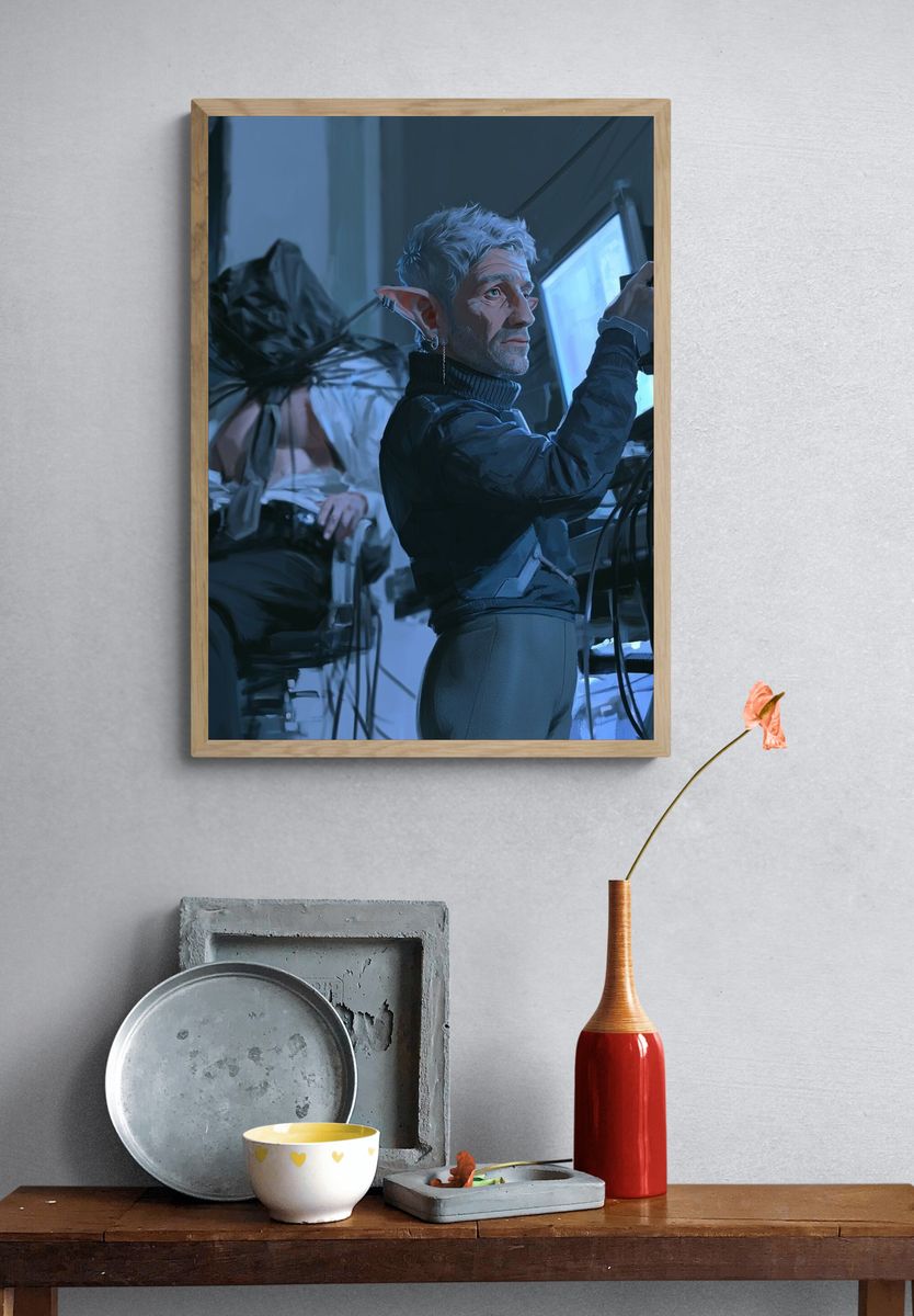 Elf Technician Digital Art Print. — room view 3