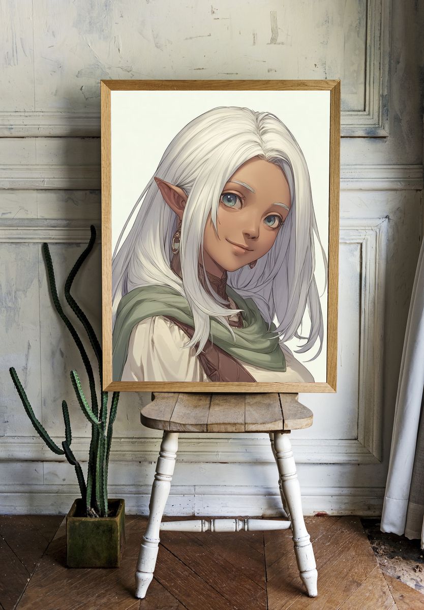 Elf Portrait Illustration Poster room preview
