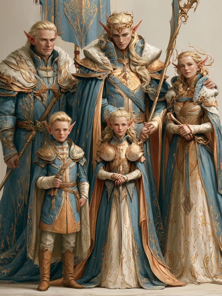 Elven Royal Family Fantasy Print. poster detail