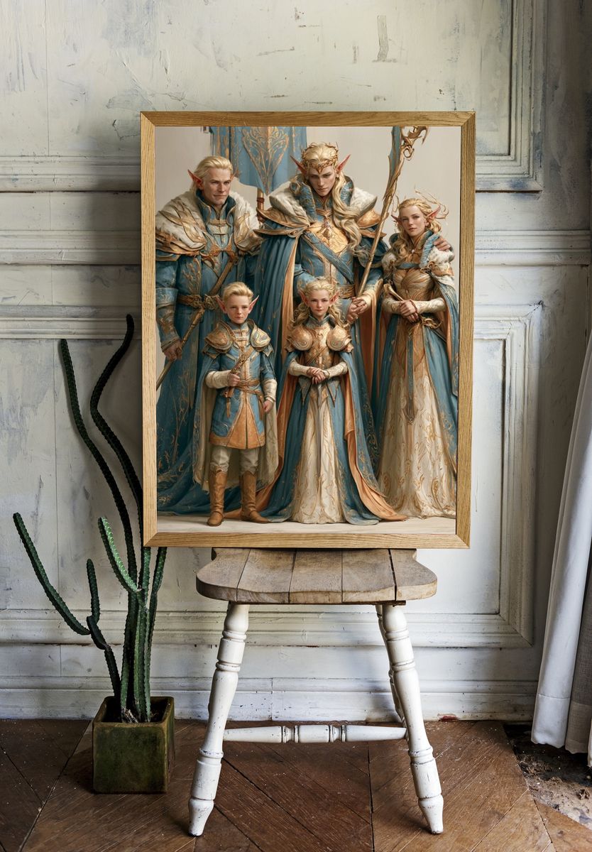 Elven Royal Family Fantasy Print. — room view 1