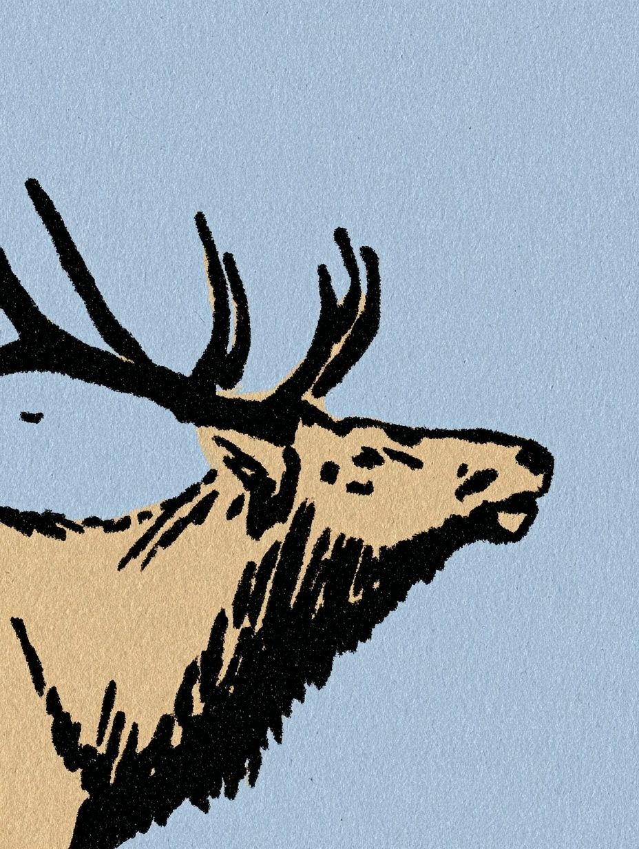 Majestic Elk — Illustration Print. poster — illustration art