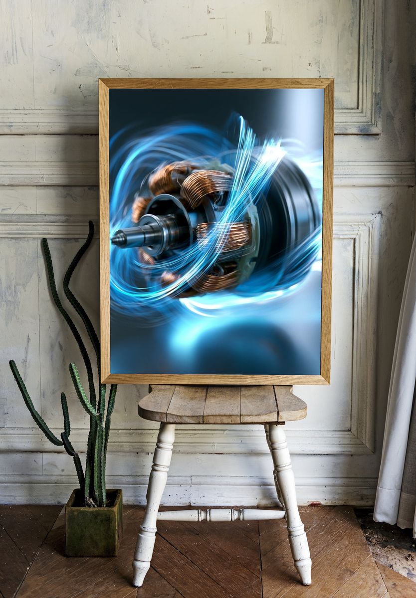 Electric Motor Motion Poster. — room view 1