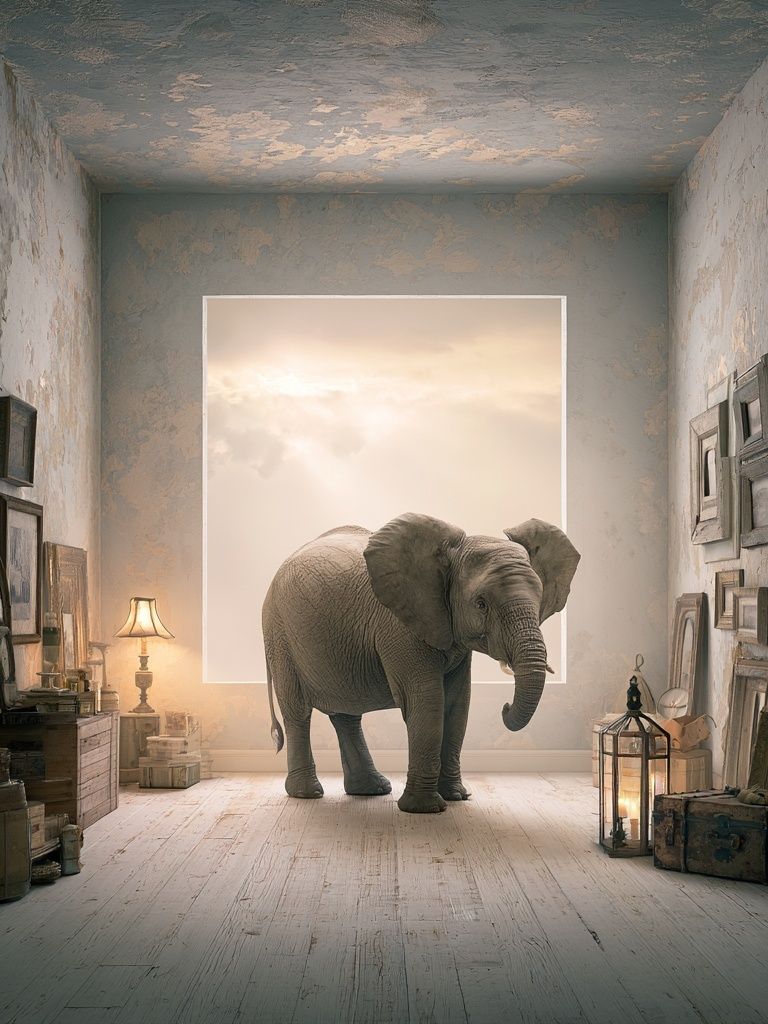 Elephant Dream Room Illustration Poster. poster — illustration art