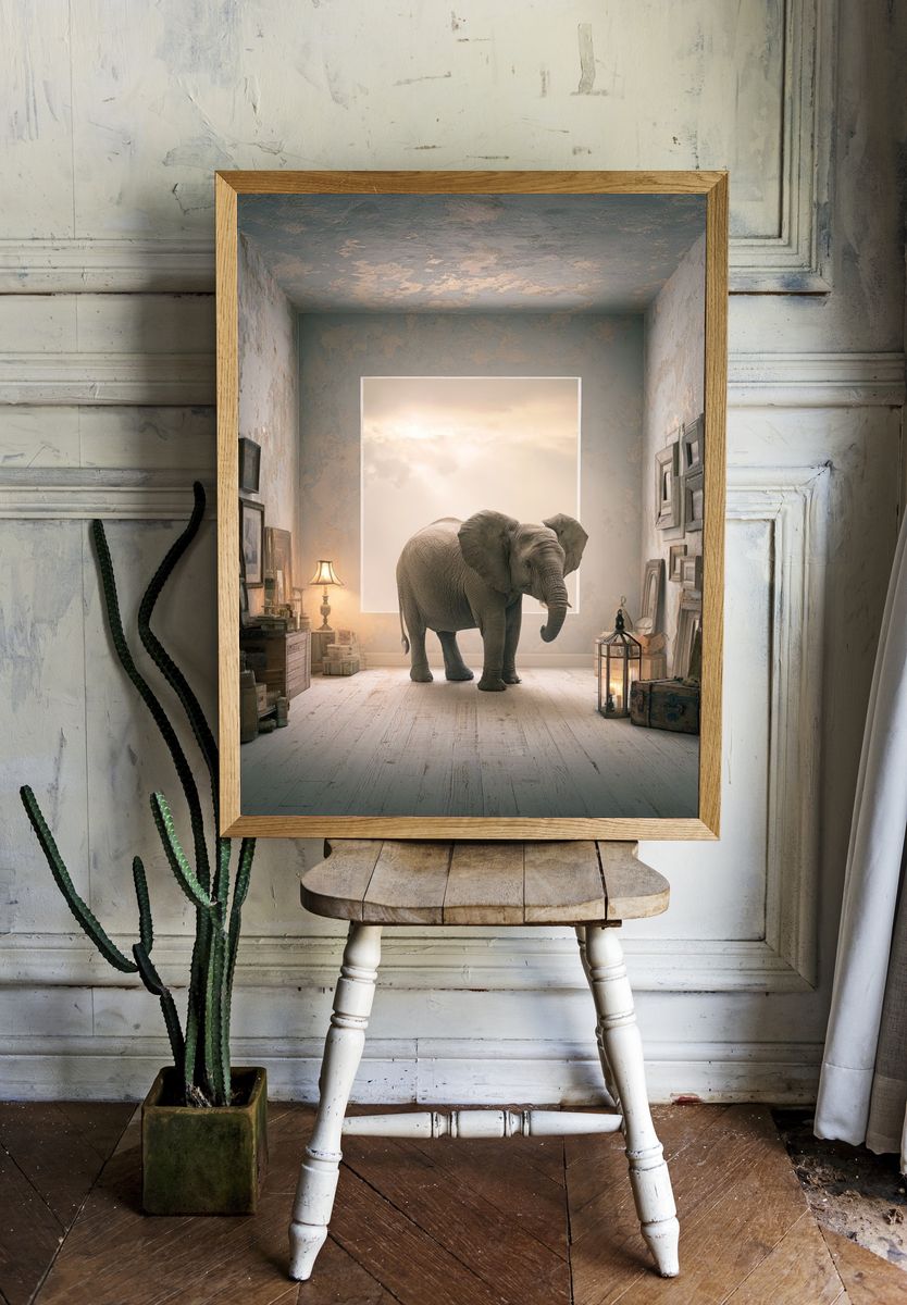 Elephant Dream Room Illustration Poster. — room view 1