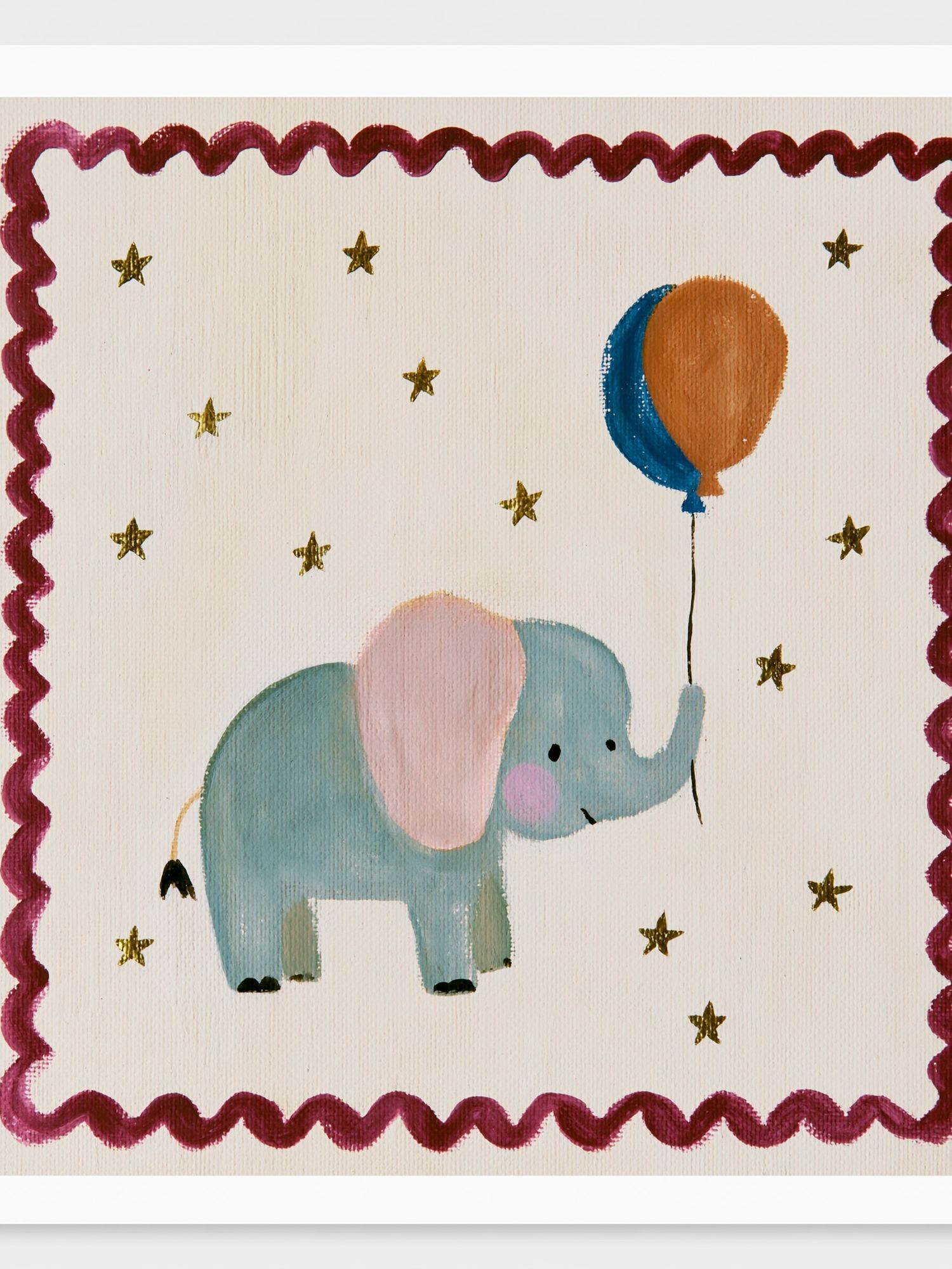Elephant Balloon Nursery Print. poster detail