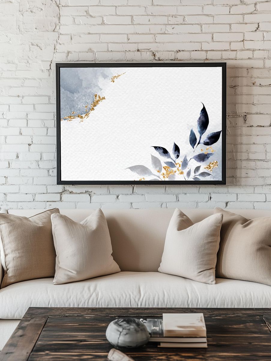 Elegant Leaves Watercolor Poster room preview