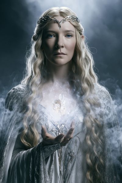 Elven Sorceress Portrait Print. poster print