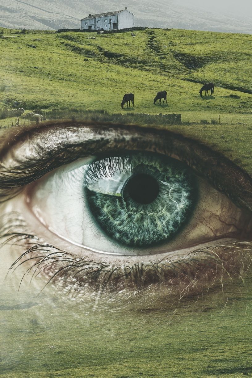 Eye Overlooking Green Pastures — Fine Art Print. poster detail