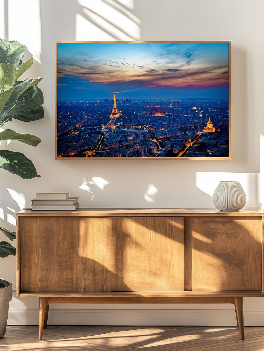 Eiffel Tower at Dusk — Paris Photography Poster. — room view 3