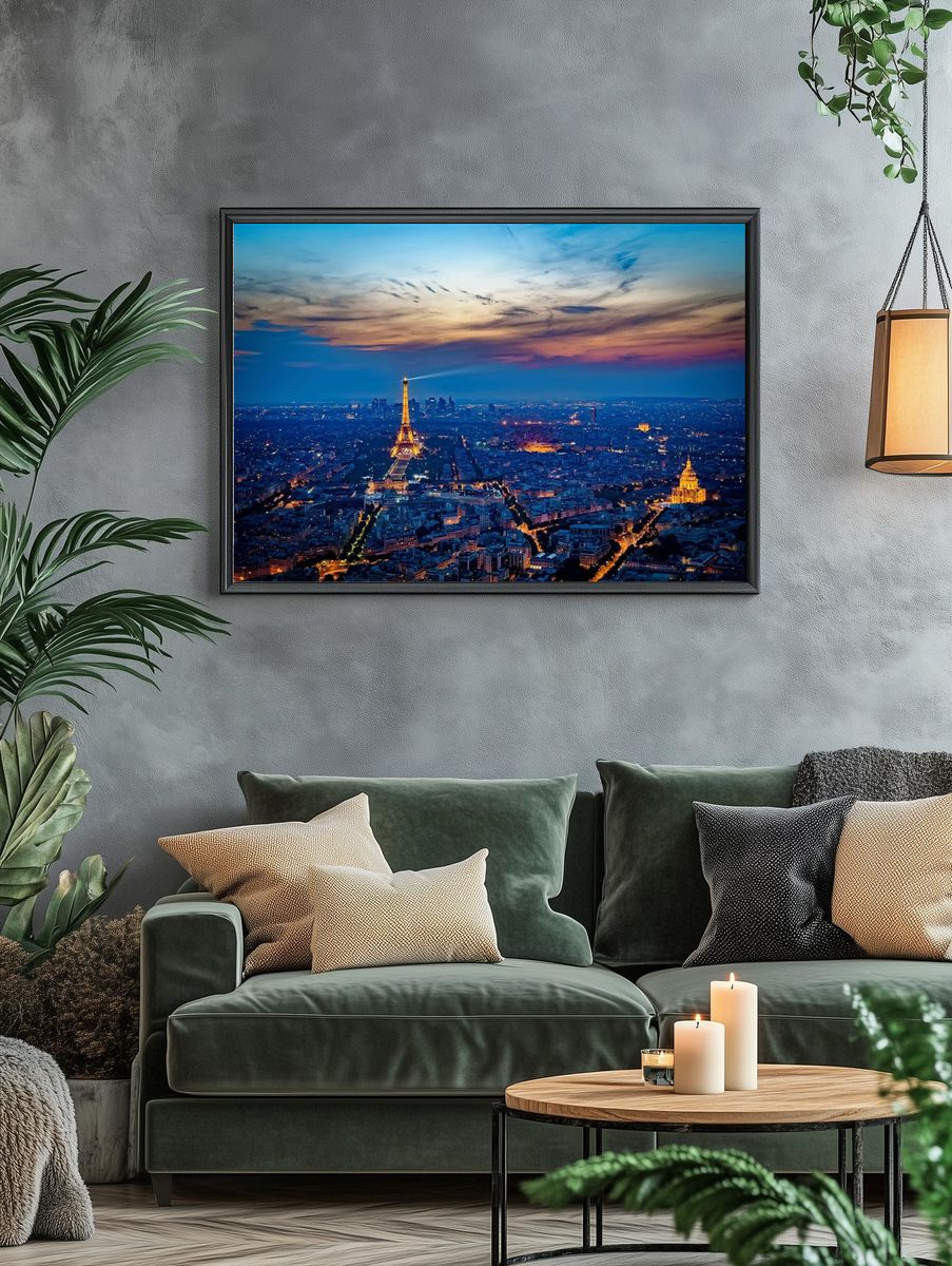 Eiffel Tower at Dusk — Paris Photography Poster. — room view 4