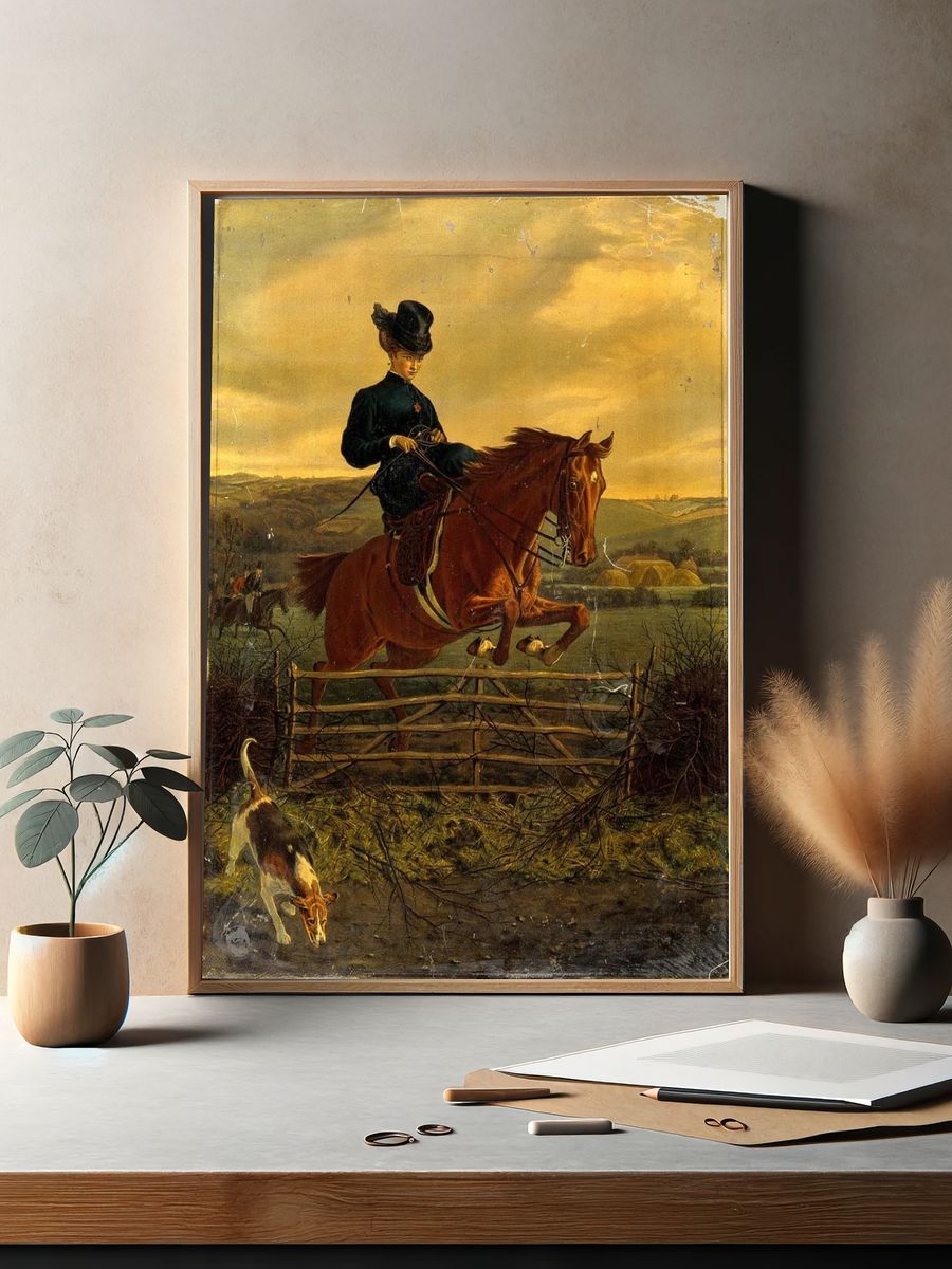 Equestrian Rider Jumping — Fine Art Print. — room view 2