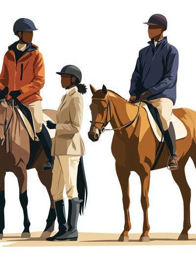 Equestrian Riders Illustration Poster. poster