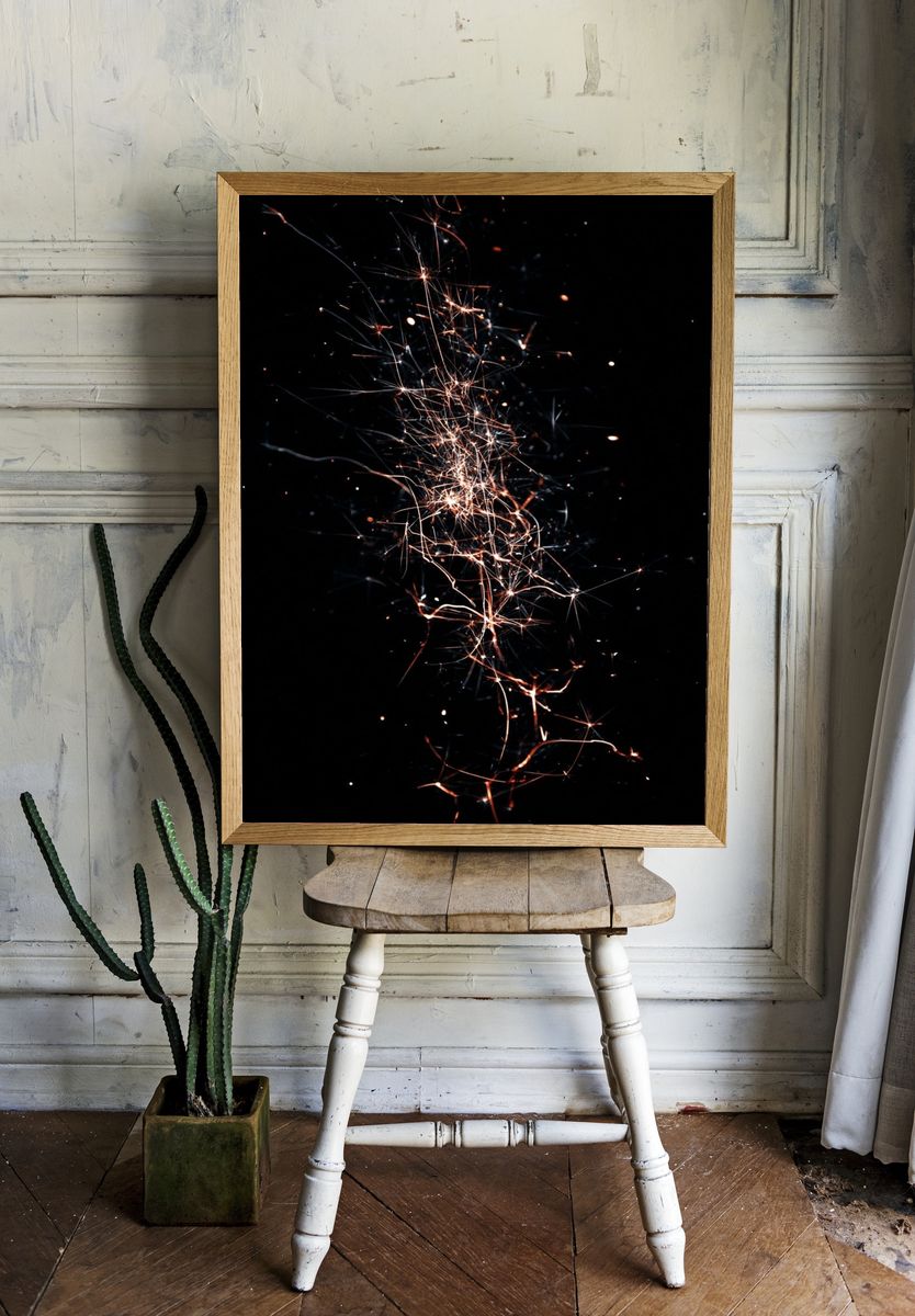 Electric Sparks — Abstract Print. — room view 1