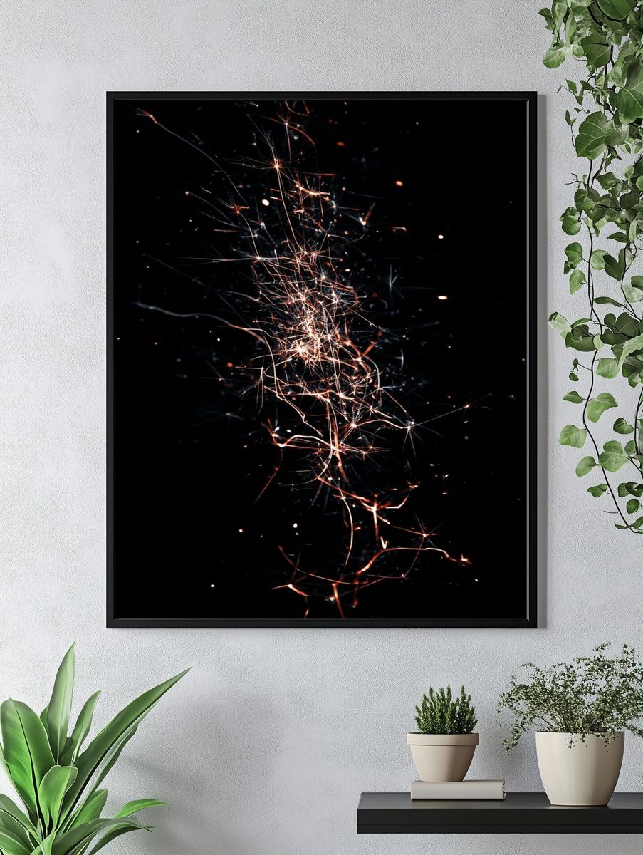 Electric Sparks — Abstract Print. — room view 4